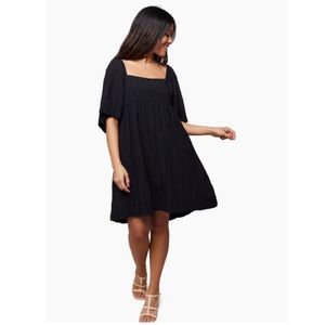Able Sharon Square Neck mini dress in black
